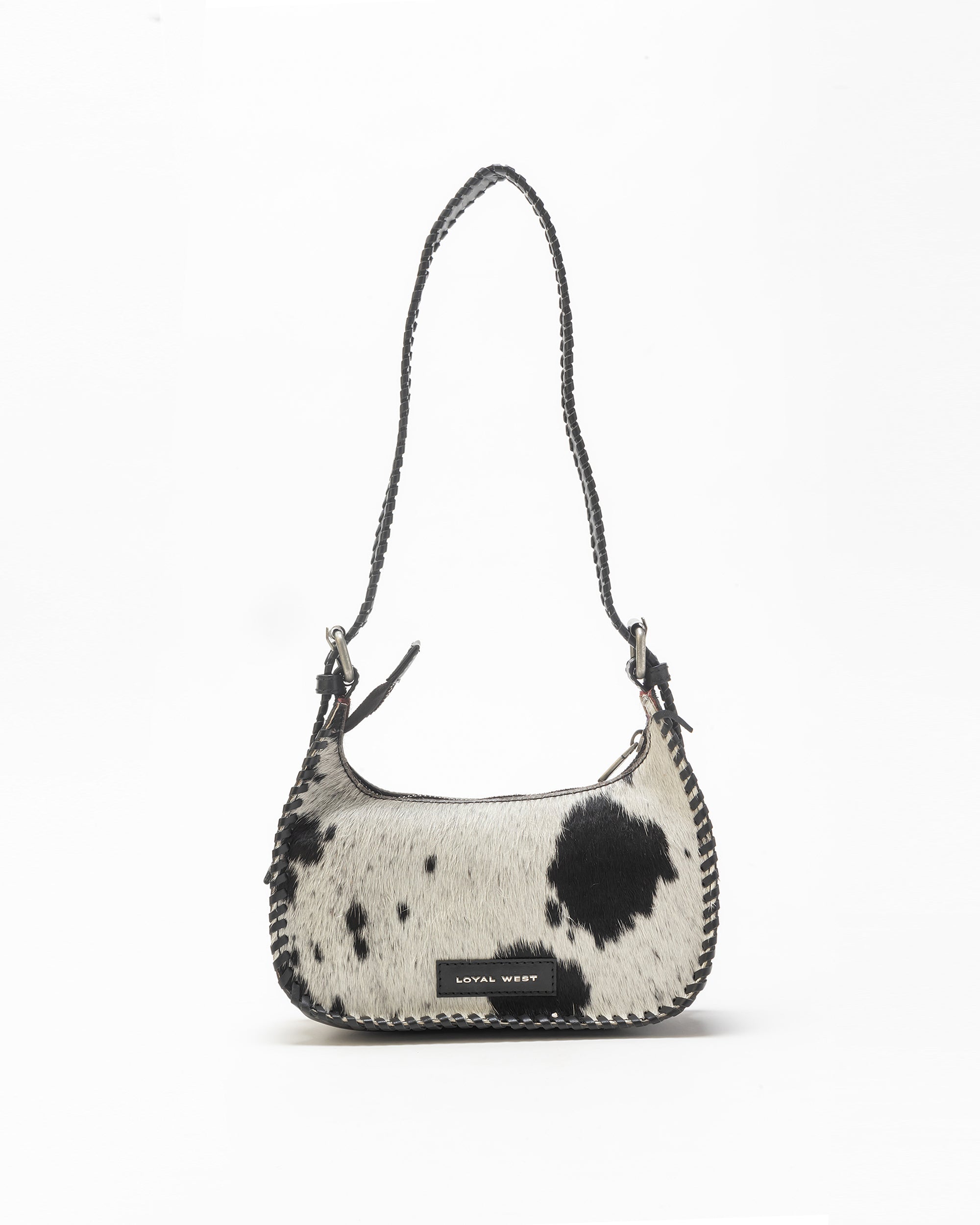 Dannia Medium Purse In Black & White Cowhide