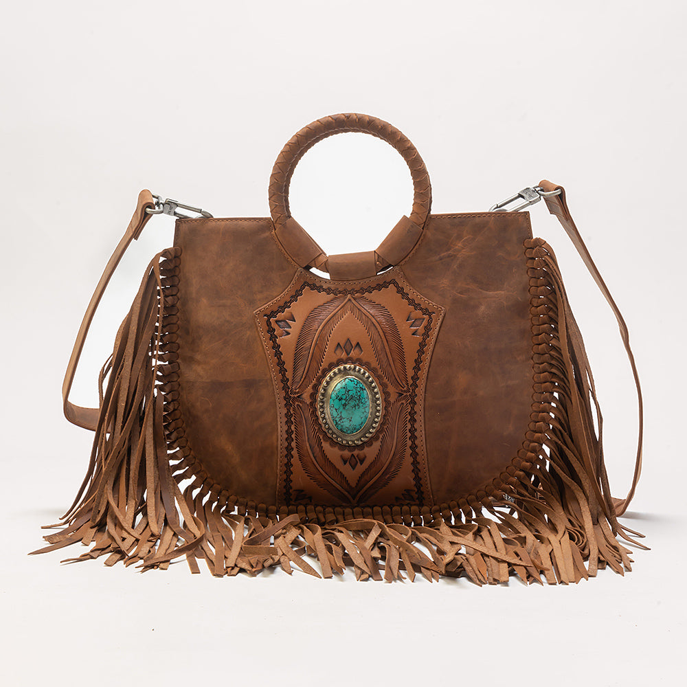 Sedona Tassle Bag In Saddle Brown