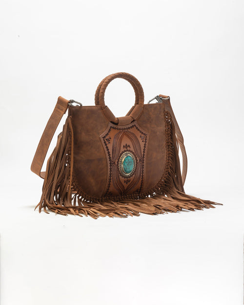 Sedona Tassle Bag In Saddle Brown