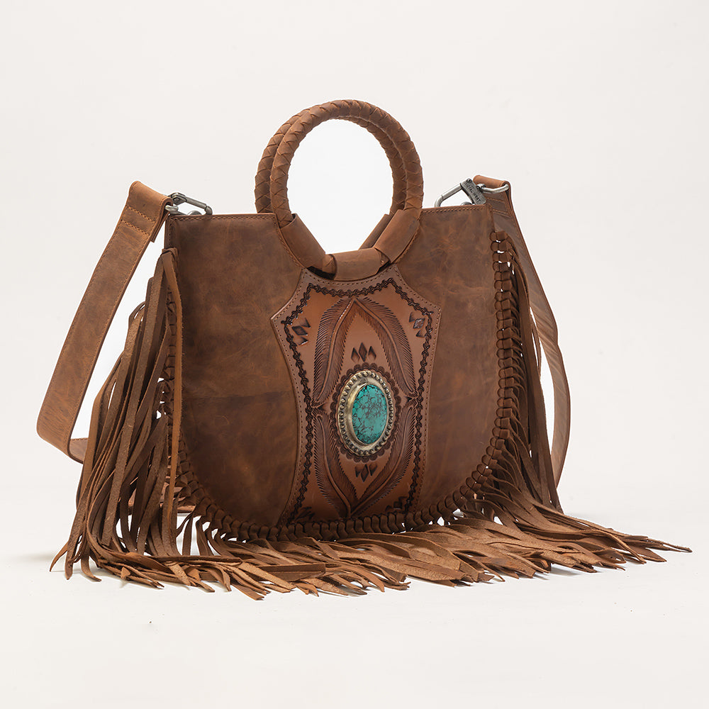 Sedona Tassle Bag In Saddle Brown