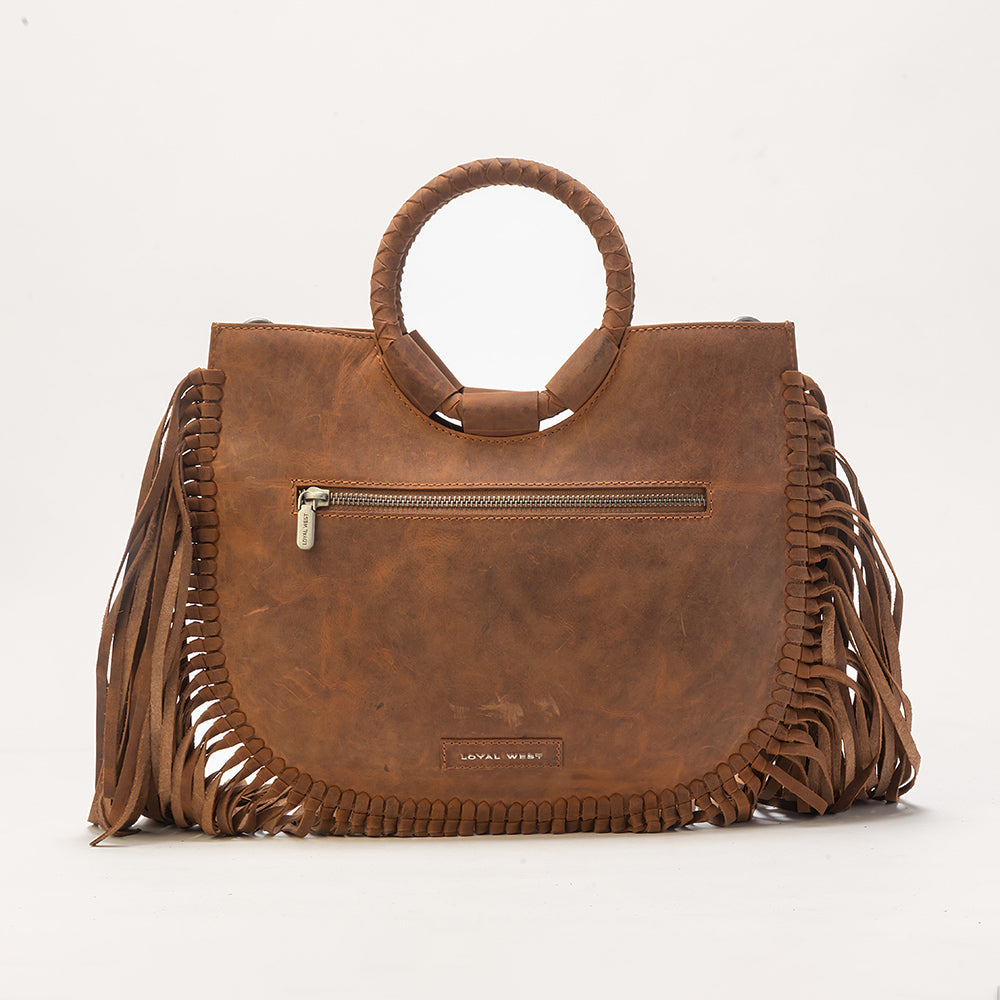 Sedona Tassle Bag In Saddle Brown