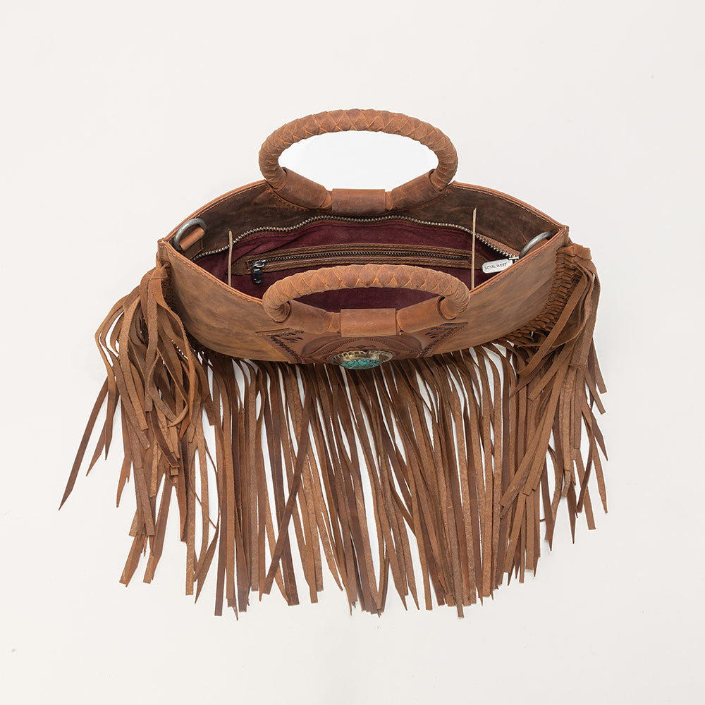 Sedona Tassle Bag In Saddle Brown