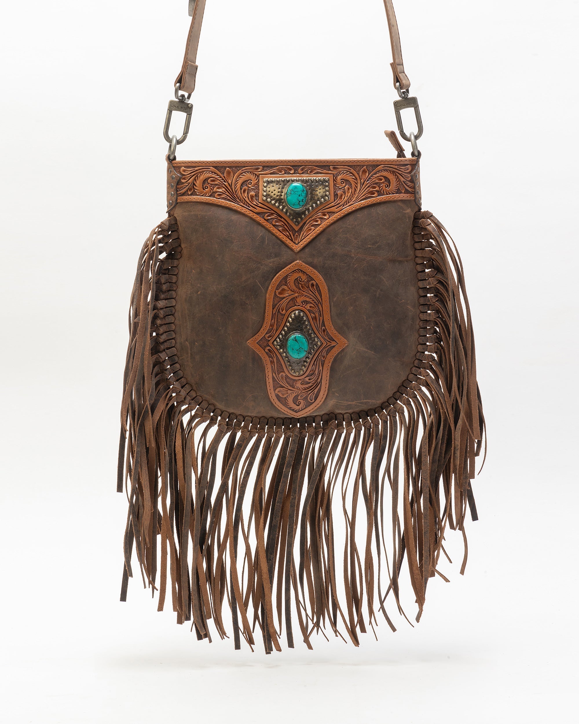 Mojave Tassle Bag In Brunette Leather
