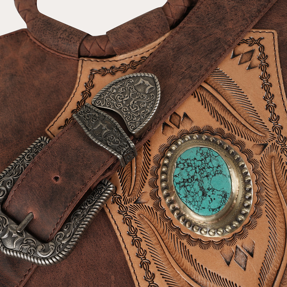 Sedona Tassle Bag - Oiled Ruby Leather