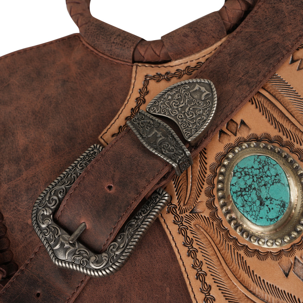 Sedona Tassle Bag - Oiled Ruby Leather