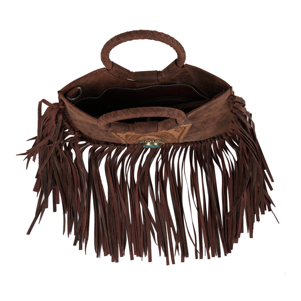 Sedona Tassle Bag - Oiled Ruby Leather