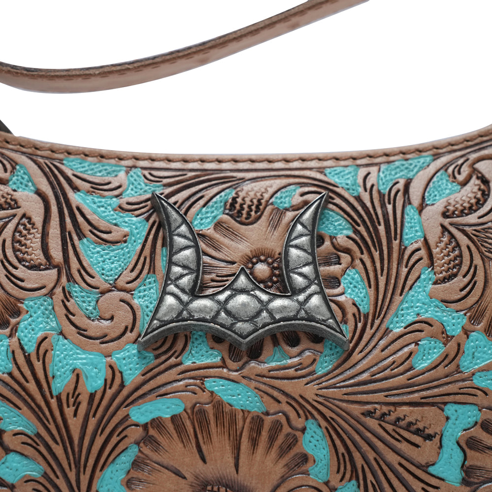 HANDTOOLED DANNIA MEDIUM PURSE - WHISKEY & WATER