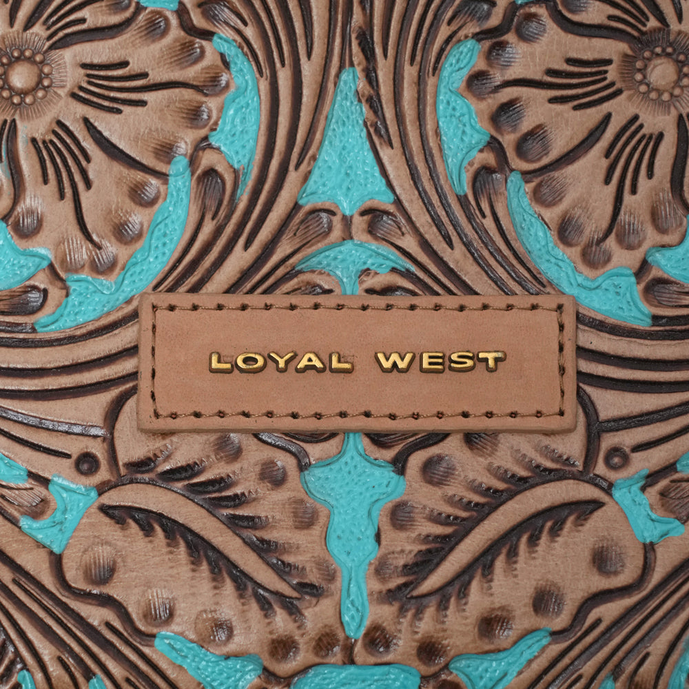 HANDTOOLED GLORIANA WALLET – WHISKEY & WATER
