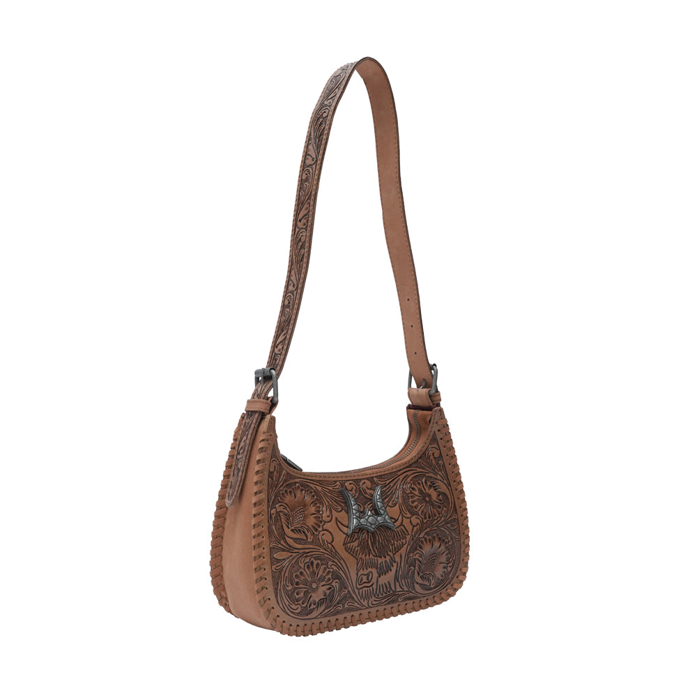 HANDTOOLED DANNIA MEDIUM PURSE – CATTLE