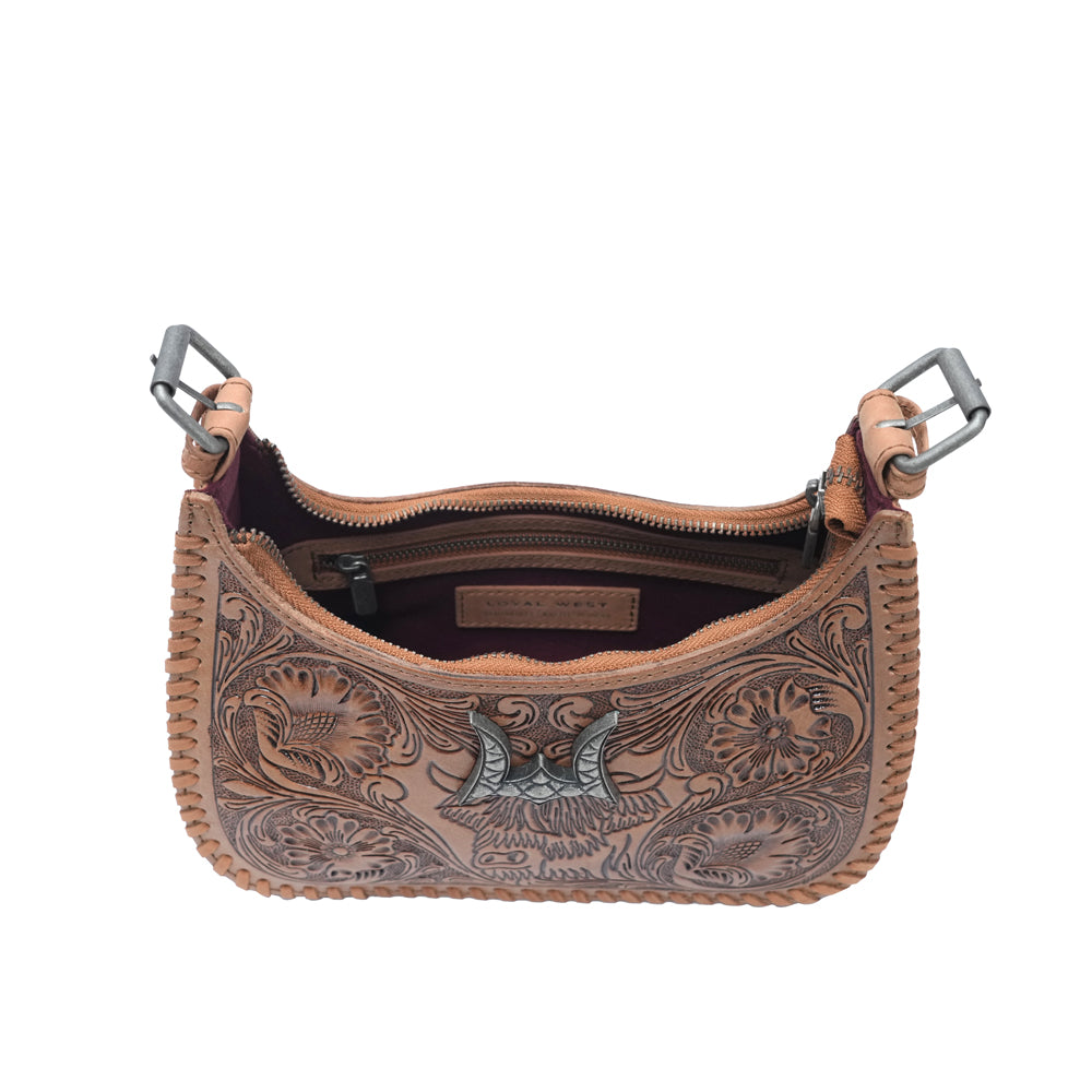 HANDTOOLED DANNIA MEDIUM PURSE – CATTLE