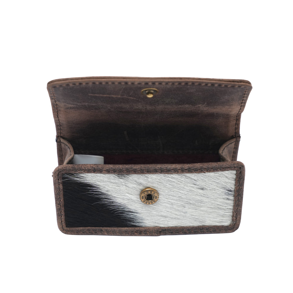 CATTLE LIPSTICK CASE - BLACK & WHITE COWHIDE