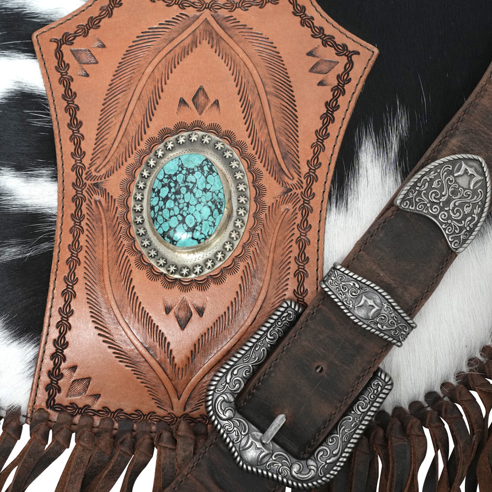 SEDONA TASSLE SHOULDER BAG - BLACK & WHITE COWHIDE