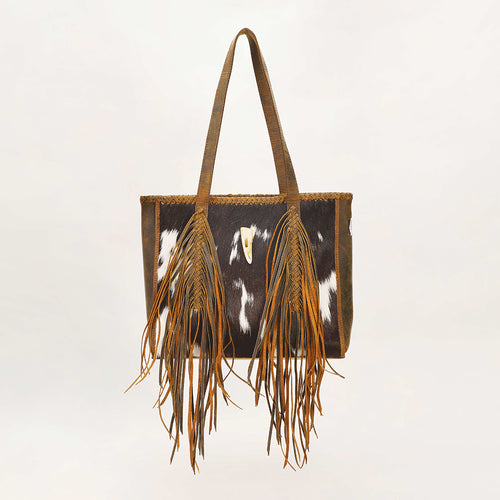 Loyal West Hide And Fringe Medium Cowhide Purse