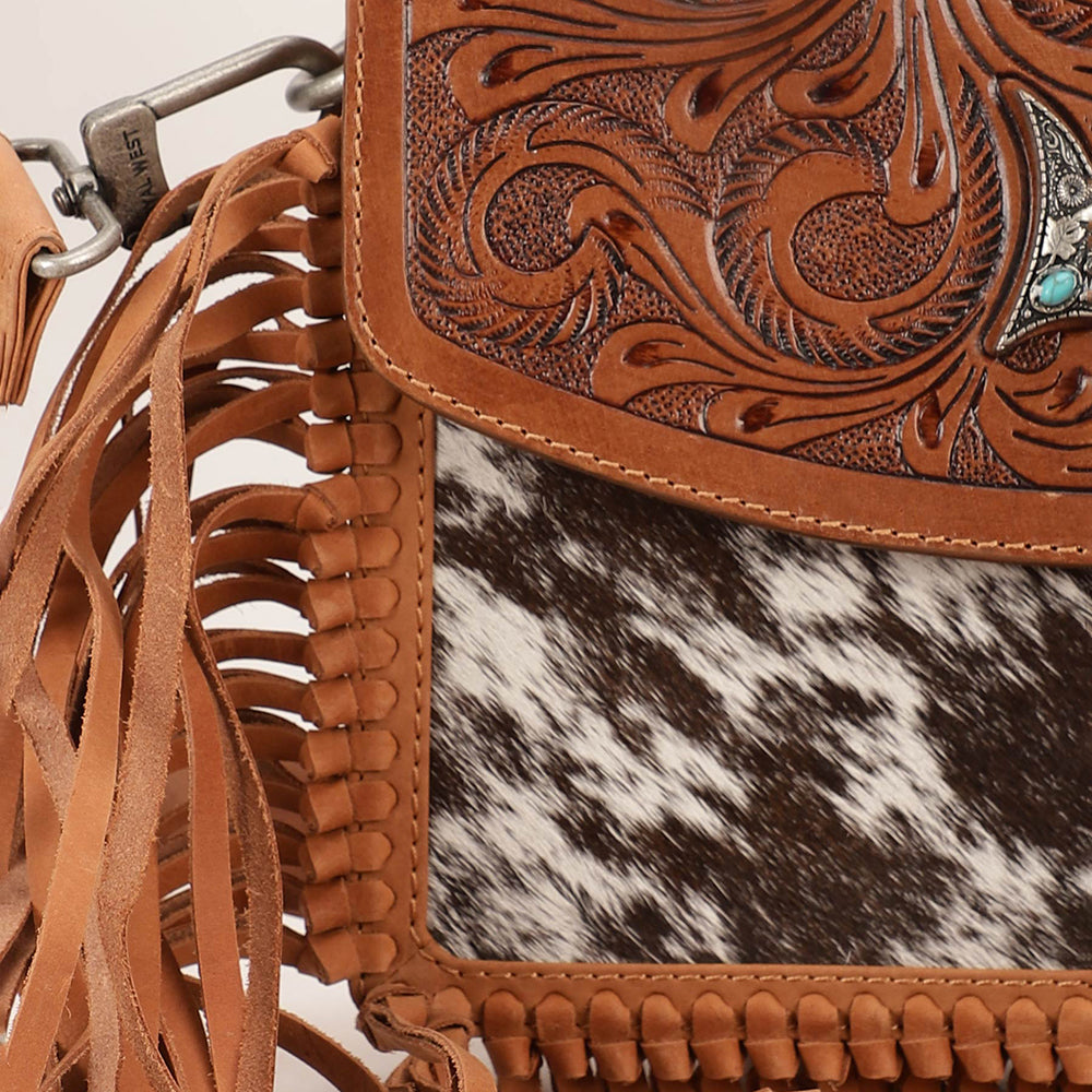 Loyal West Classic Flap Medium Tassle Bag Floria Handtooled