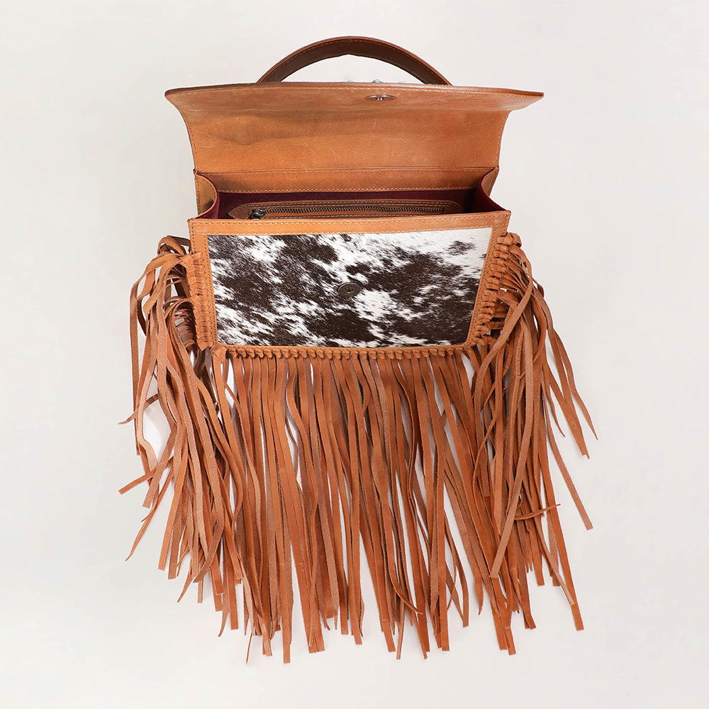 Loyal West Classic Flap Medium Tassle Bag Floria Handtooled