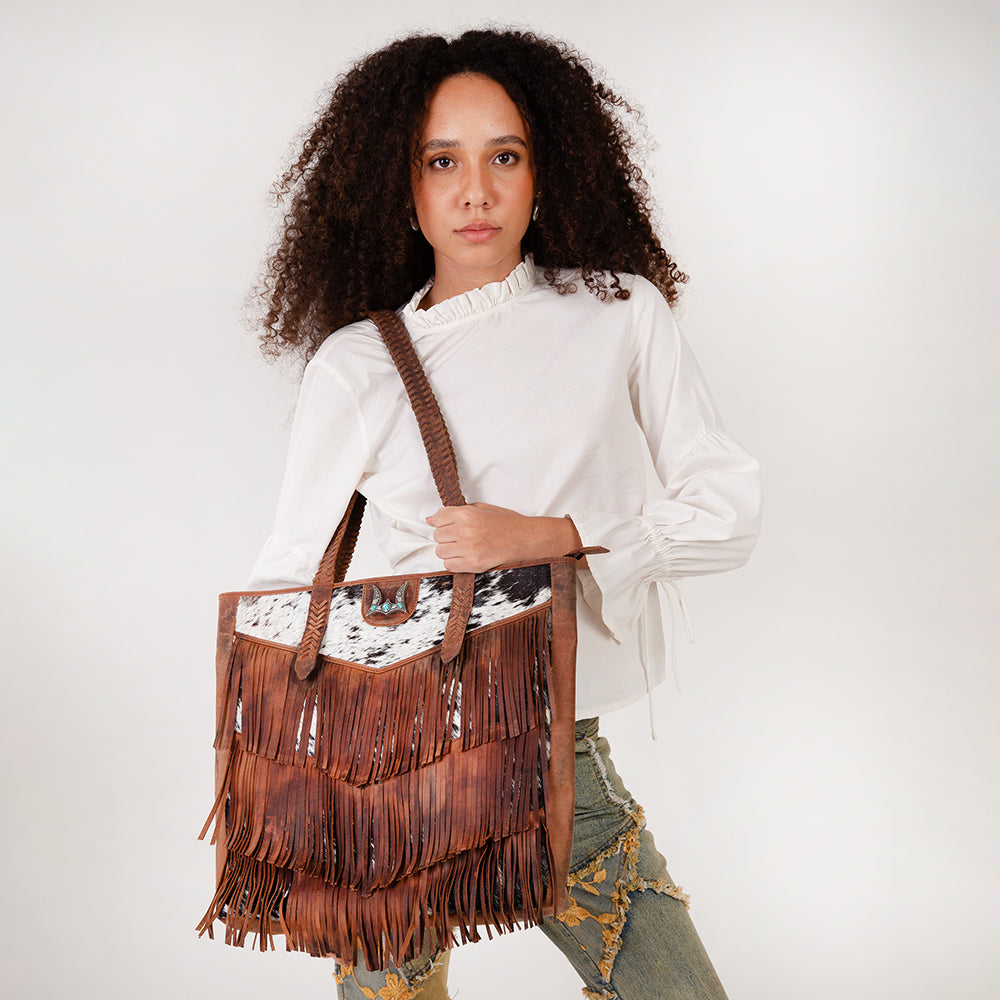 Loyal West Classic Flap Medium Tassle Bag Cowhide And Calfskin