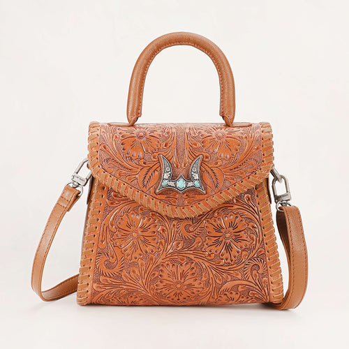 Loyal West Leon Mini Handle Purse - Brown