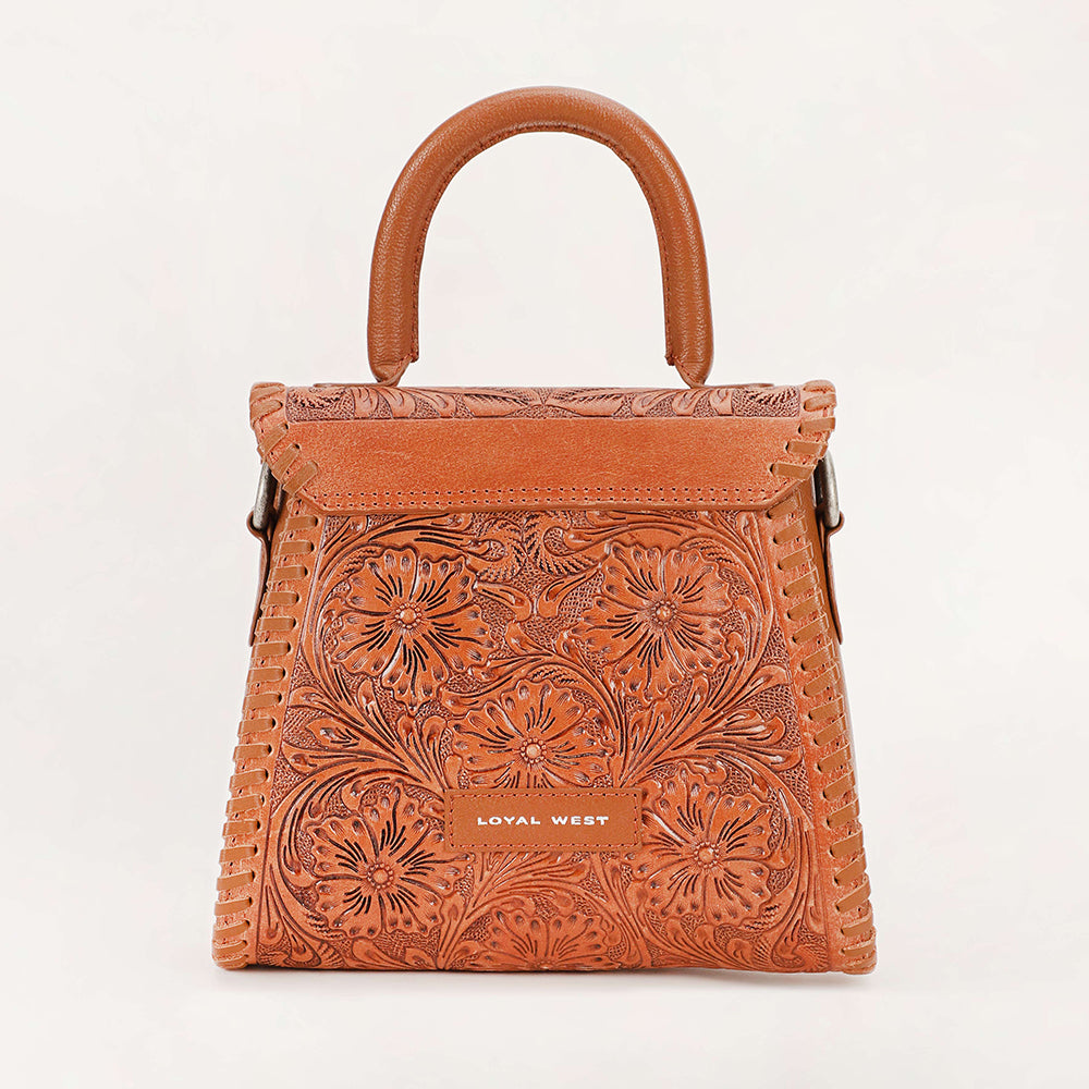 Loyal West Leon Mini Handle Purse - Brown