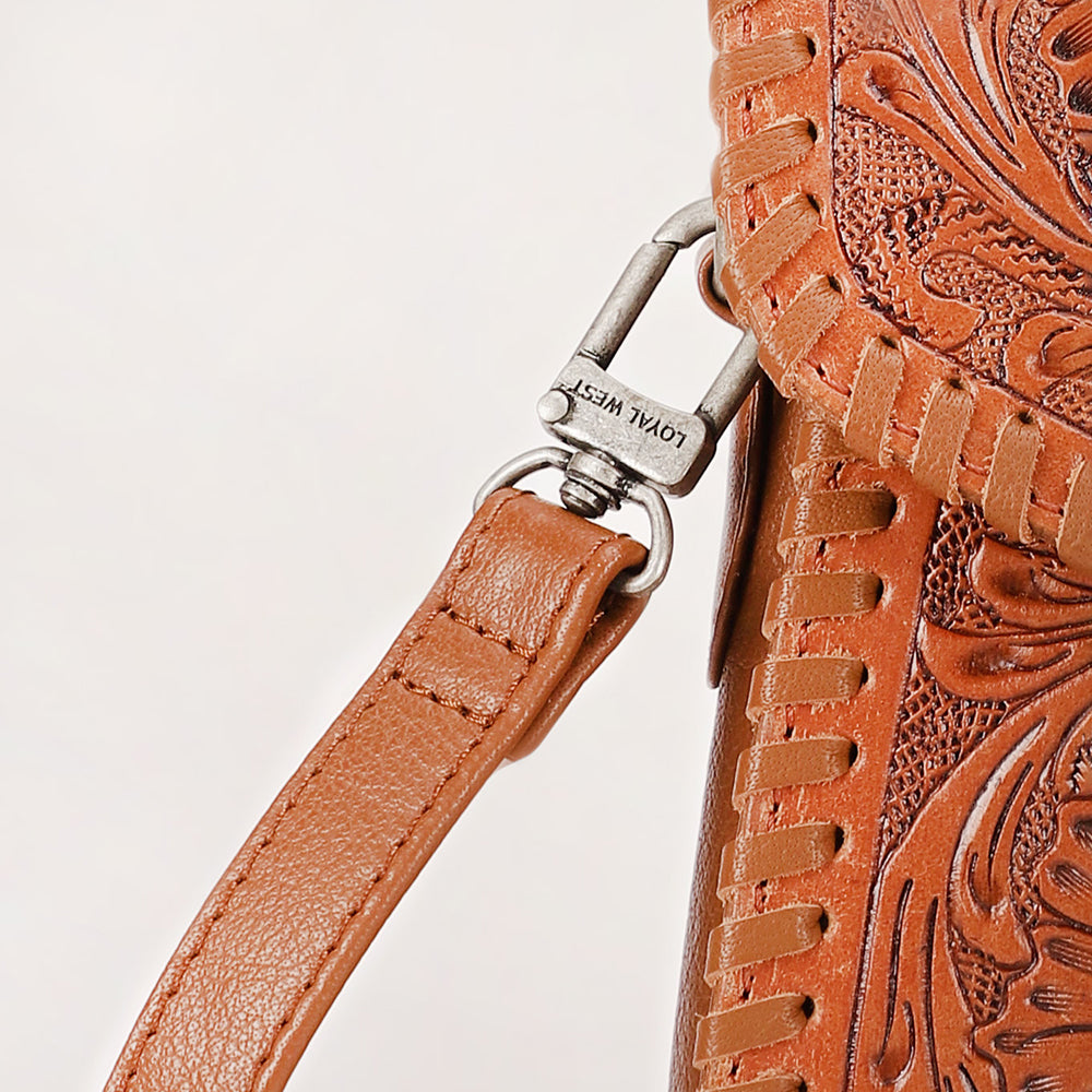 Loyal West Leon Mini Handle Purse - Brown