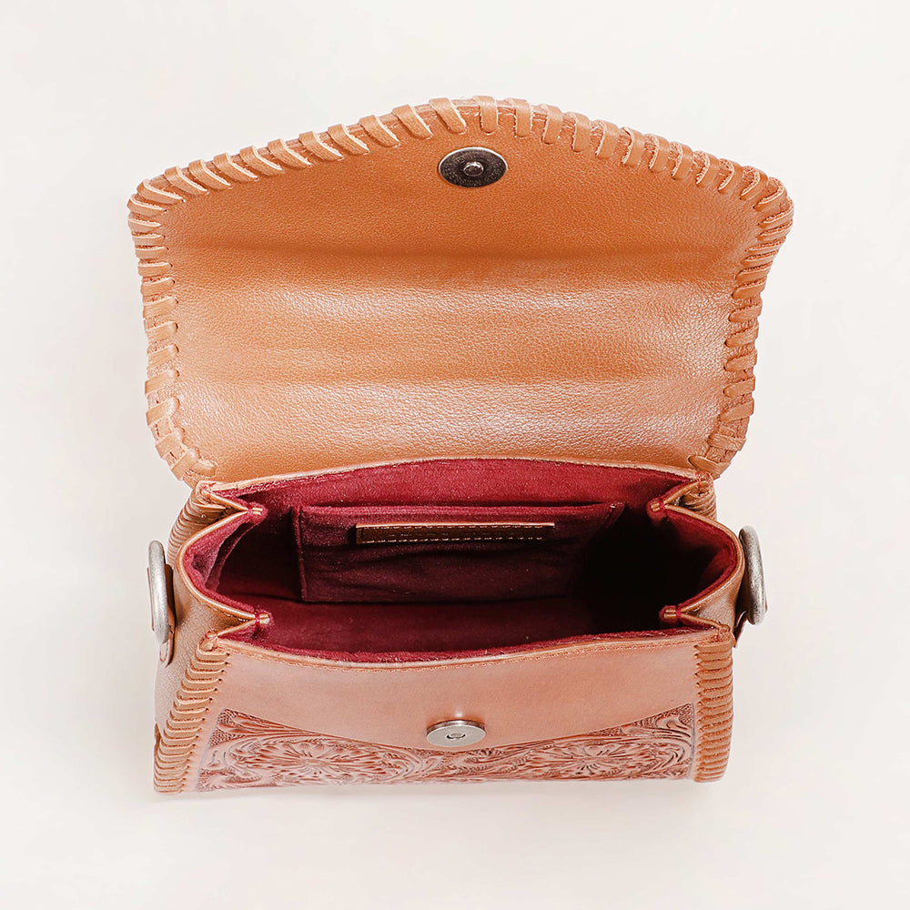 Loyal West Leon Mini Handle Purse - Brown