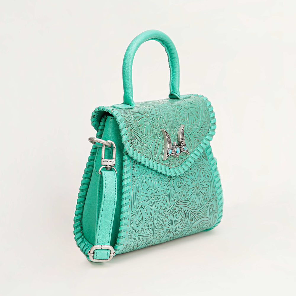 Loyal West Leon Mini Handle Purse - Turquoise