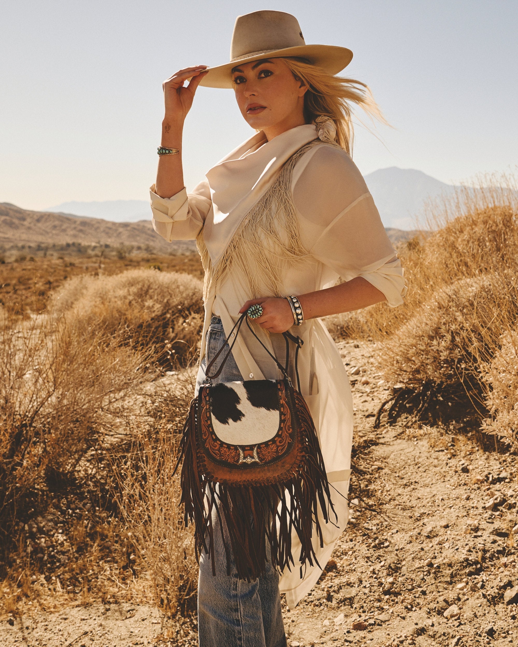 Loyal West Desert Dahilia Tassle Bag