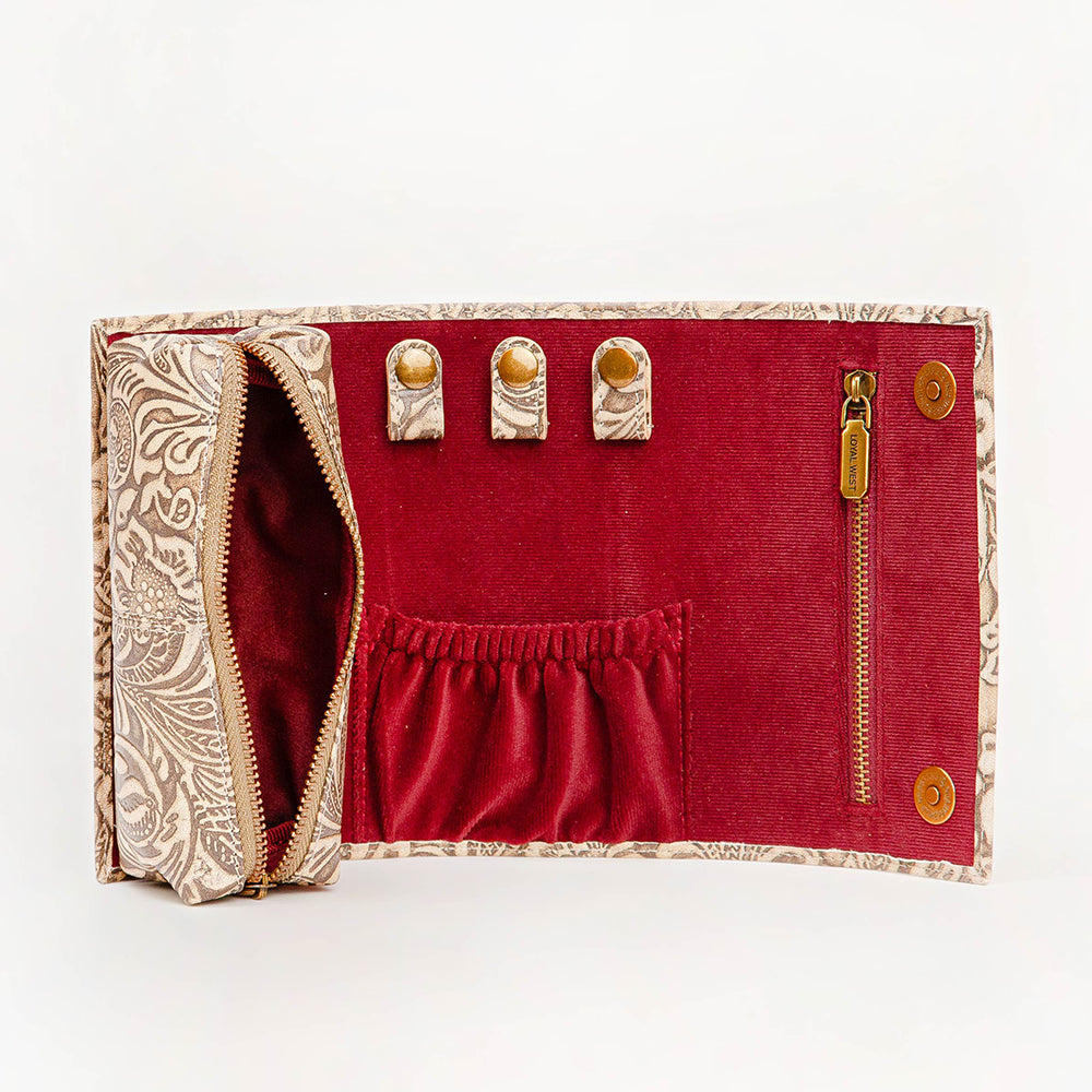Loyal West Canyon Jewellery Case Embossed Floral Leather