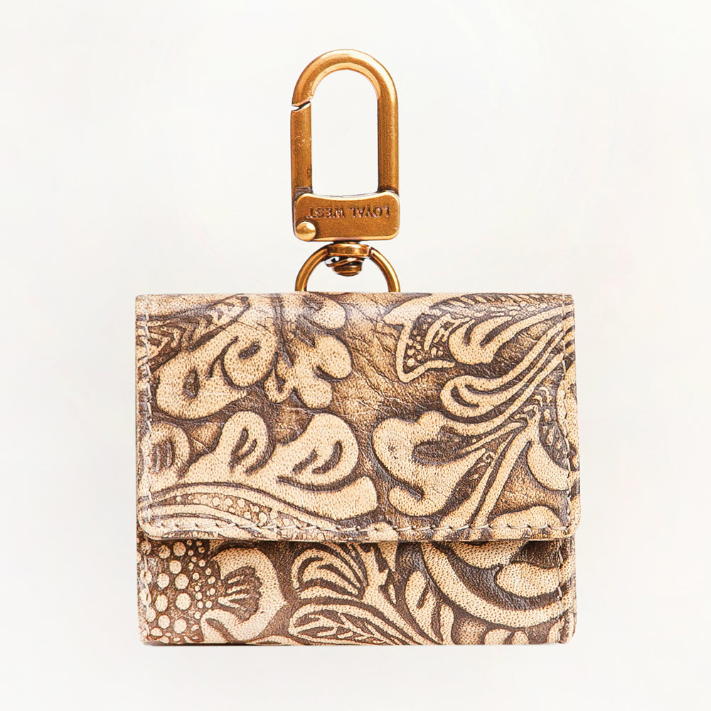 Loyal West Gloriana Clip On Bag Charm Embossed Floral