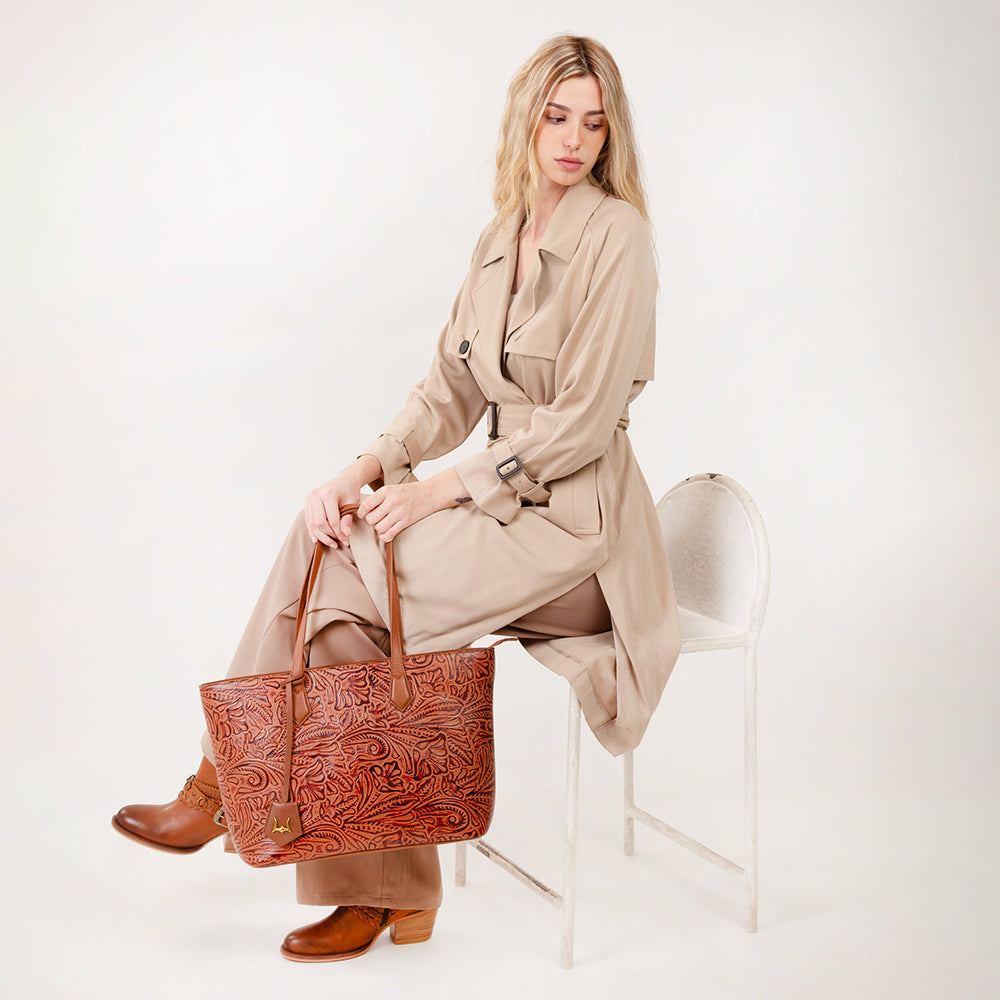 Loyal West California Poppy Large Bag Brown Floral