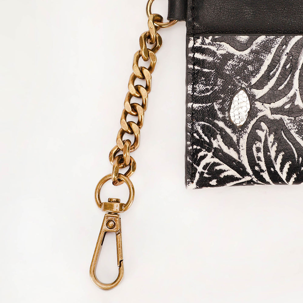 Loyal West Shell Credit Card Holder Black floral