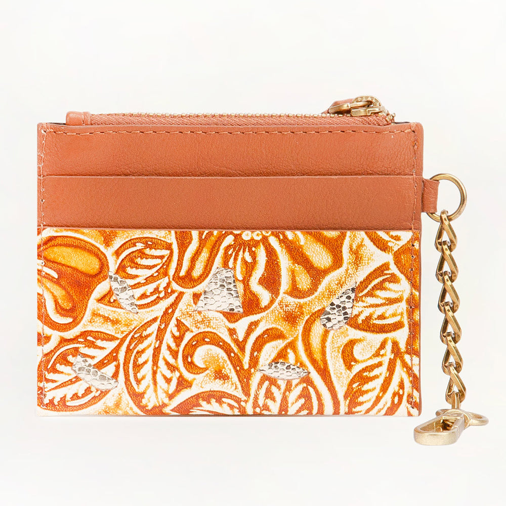 Loyal West Shell Credit Card Holder Golden floral