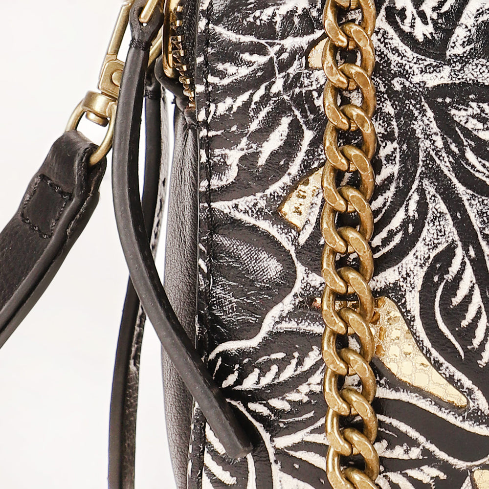 Loyal West Shell Mini Purse Black Floral