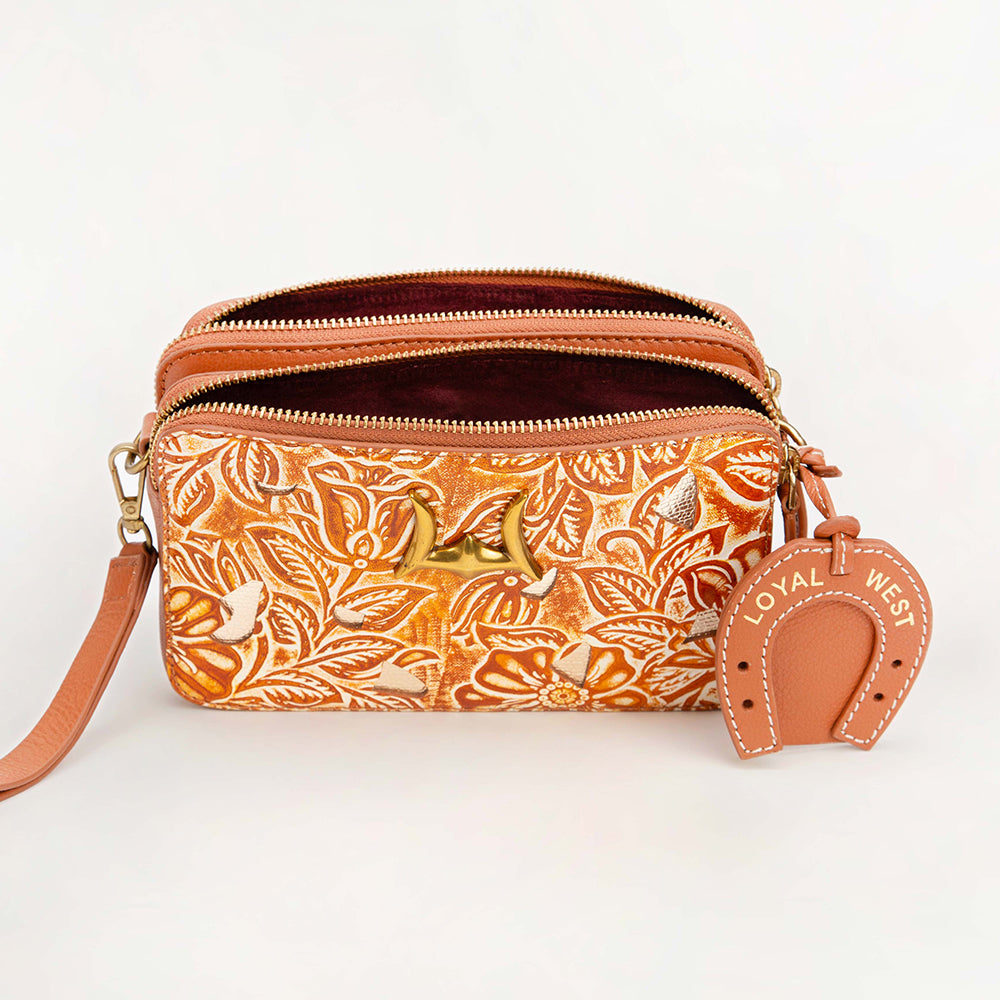 Loyal West Shell Mini Purse Golden Floral