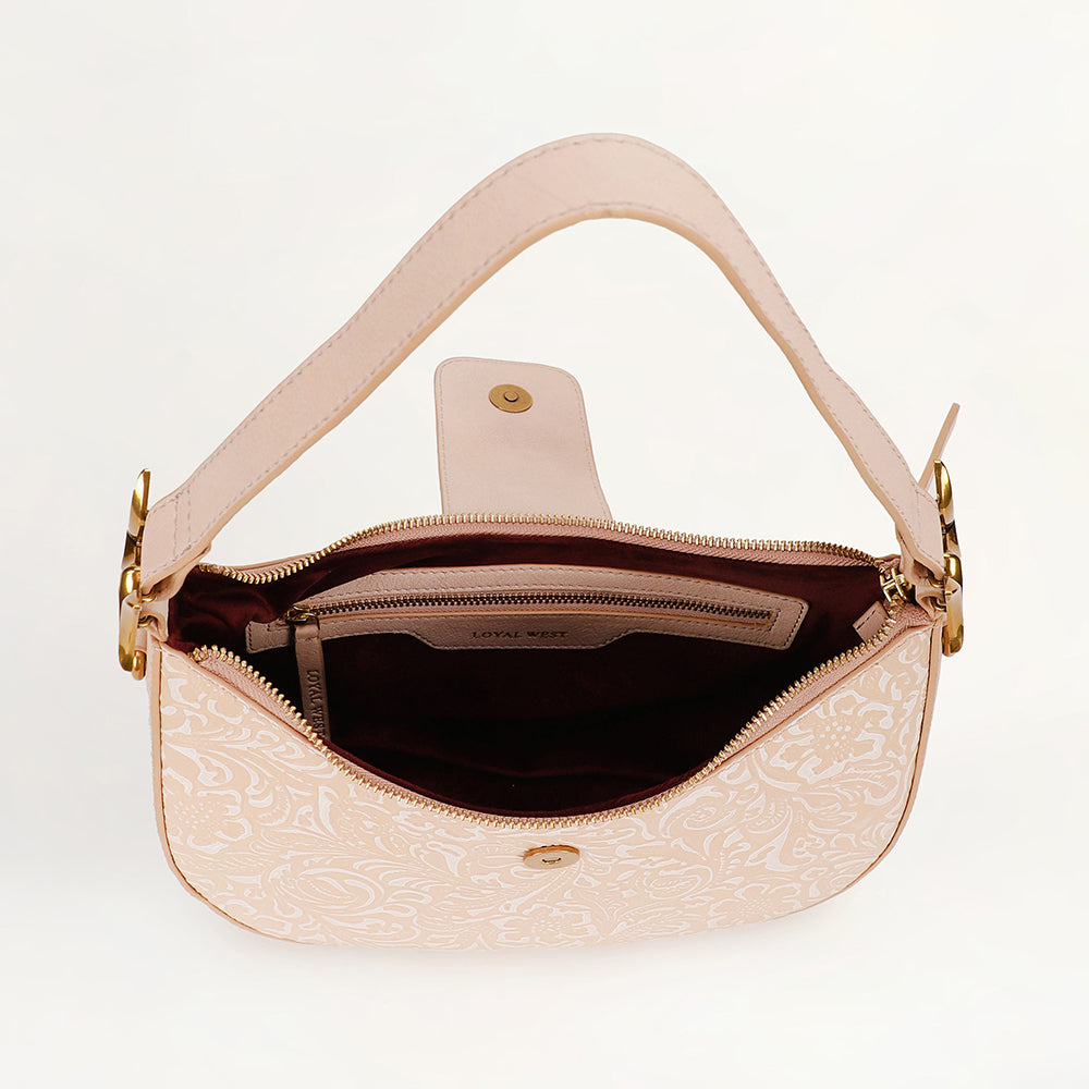 Loyal West Hobo Medium Purse Beige Floral