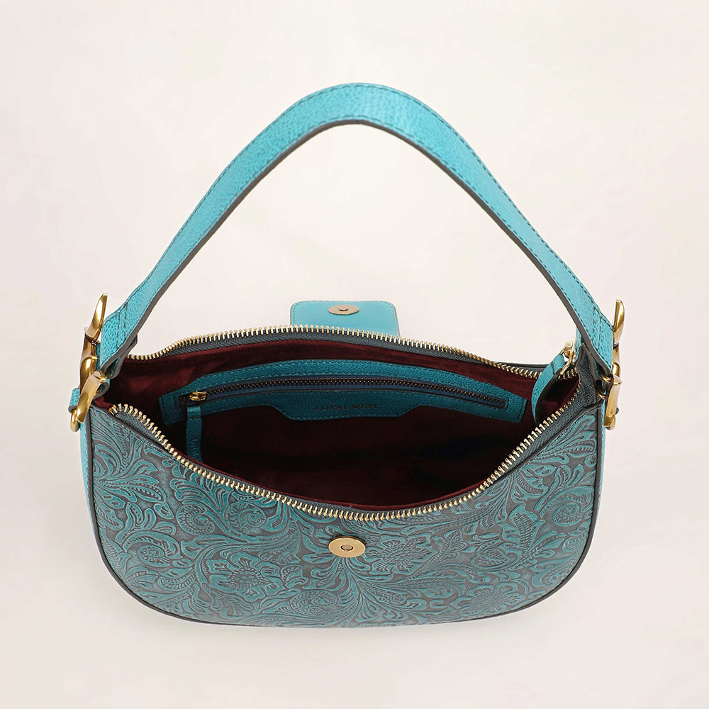 Loyal West Hobo Medium Purse Turquoise Floral