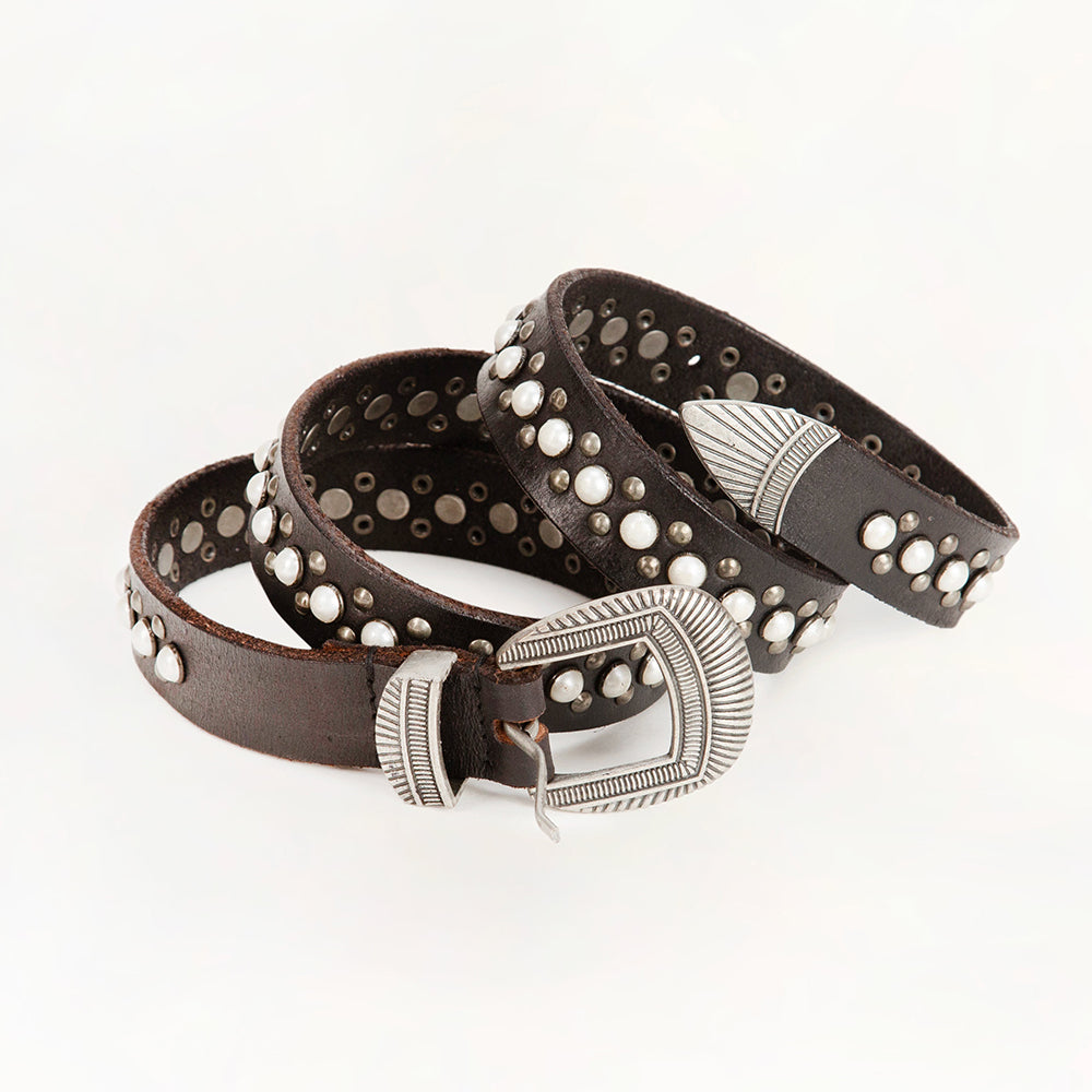 Loyal West Midnight Ranger Leather Belt In Calfskin