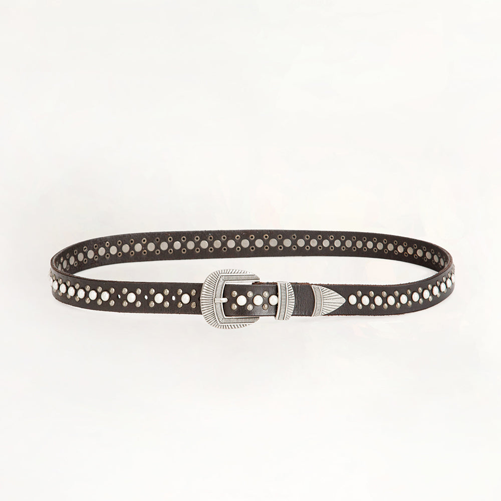 Loyal West Midnight Ranger Leather Belt In Calfskin