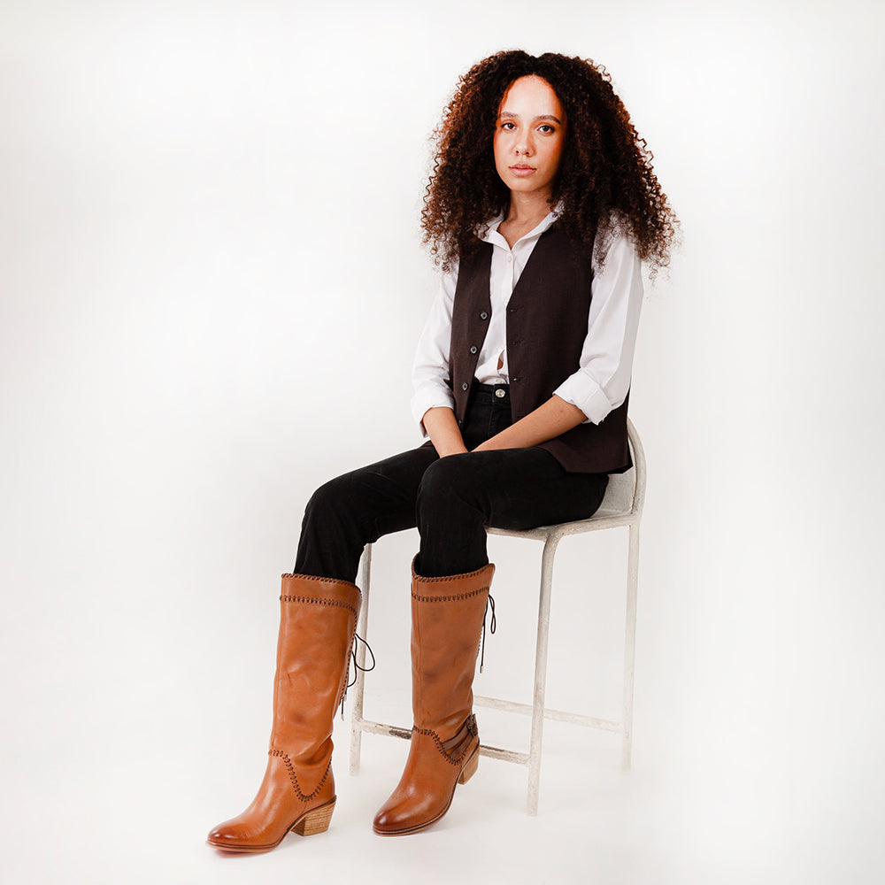 Loyal West Dusty Trail High Boot In Calfskin