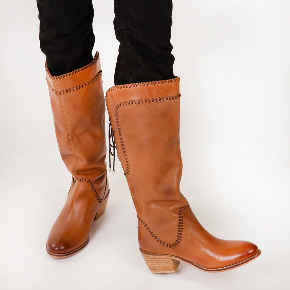 Loyal West Dusty Trail High Boot In Calfskin