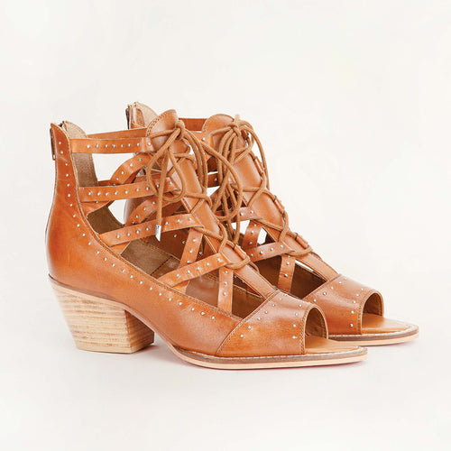 Loyal West Lace Up Booties In Calfskin