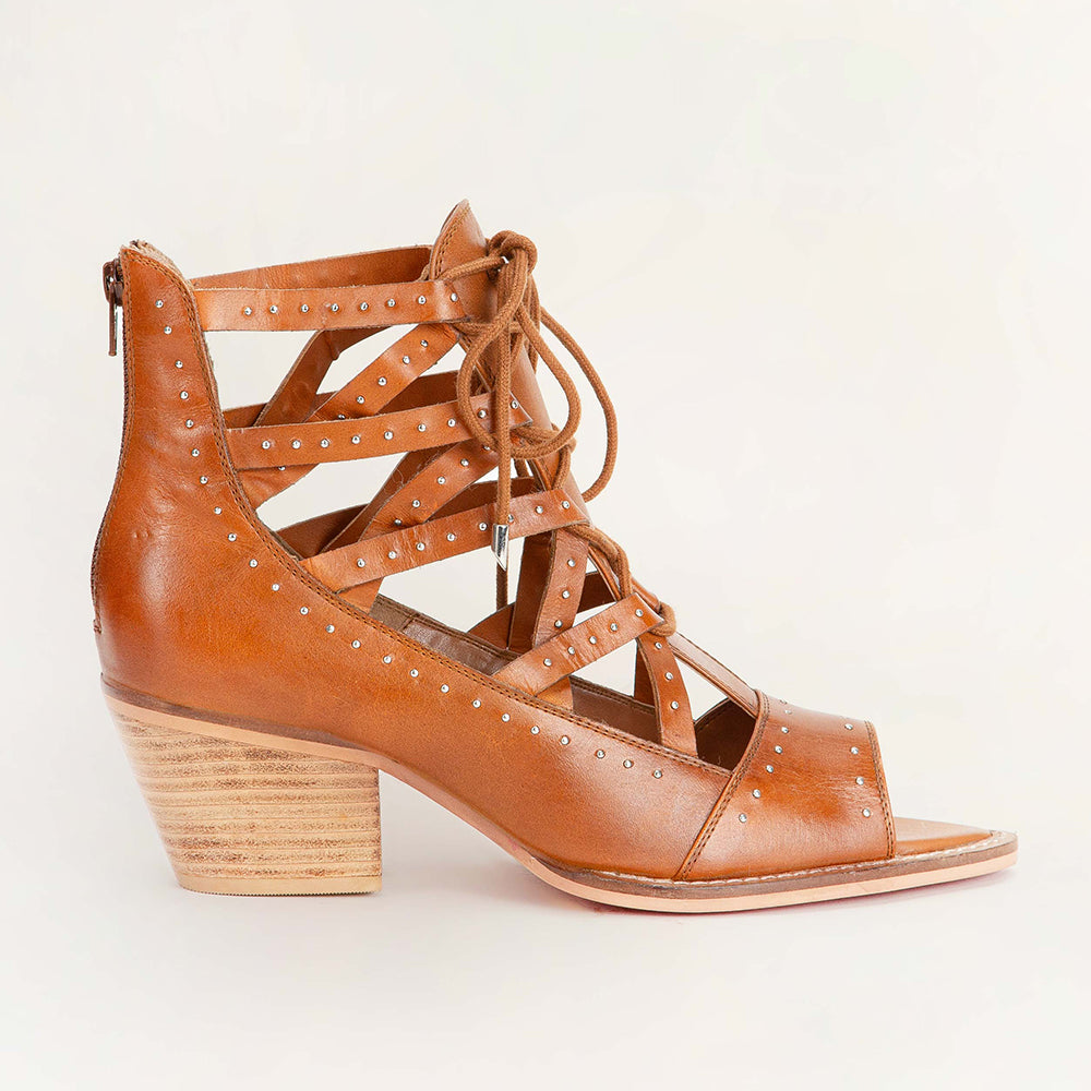 Loyal West Lace Up Booties In Calfskin