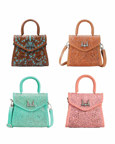 Loyal West Leon Mini Handle Purse - Turquoise