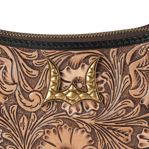 Handtooled Dannia Medium Purse - Distressed Brown