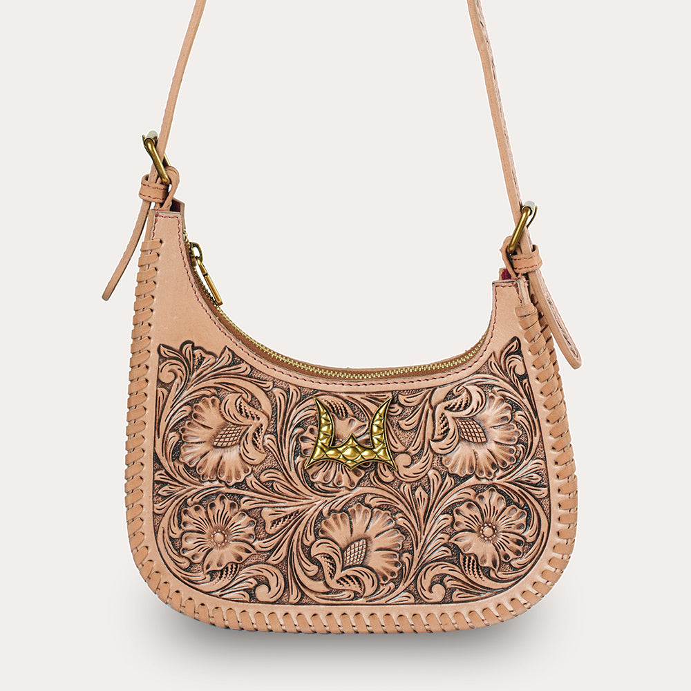 Handtooled Dannia Medium Purse - Slant Form