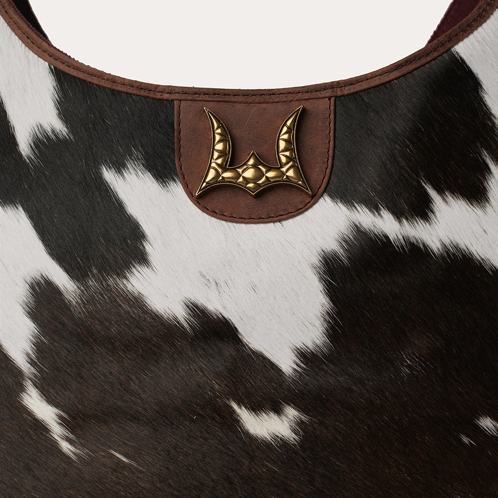 LW Medium Purse - Black & White Cowhide