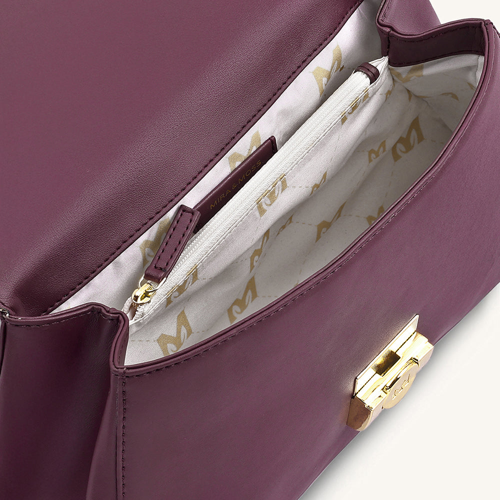 Mira & Moss Vivienne Classic Crossbody Bag - Plum