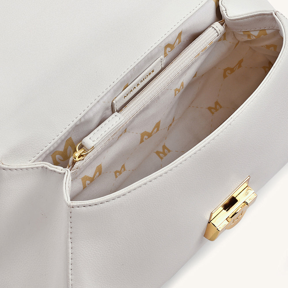 Mira & Moss Vivienne Classic Crossbody Bag - Ivory