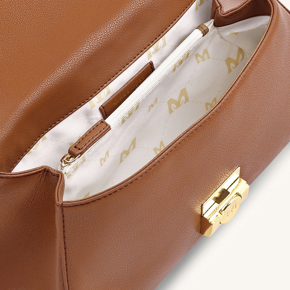 Mira & Moss Vivienne Classic Crossbody Bag - Tan