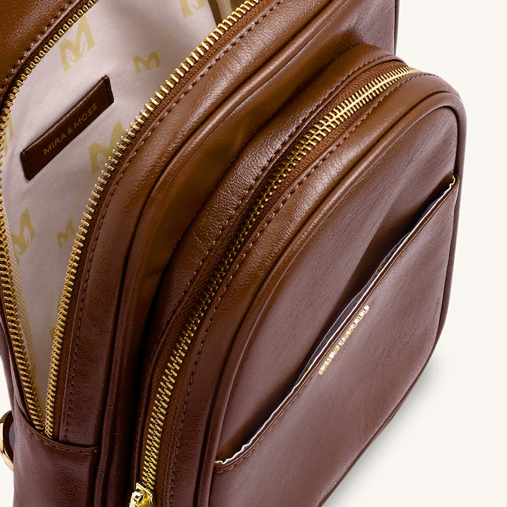 Mira & Moss Hayley Fanny Bag - Shiny Chocolate Brown