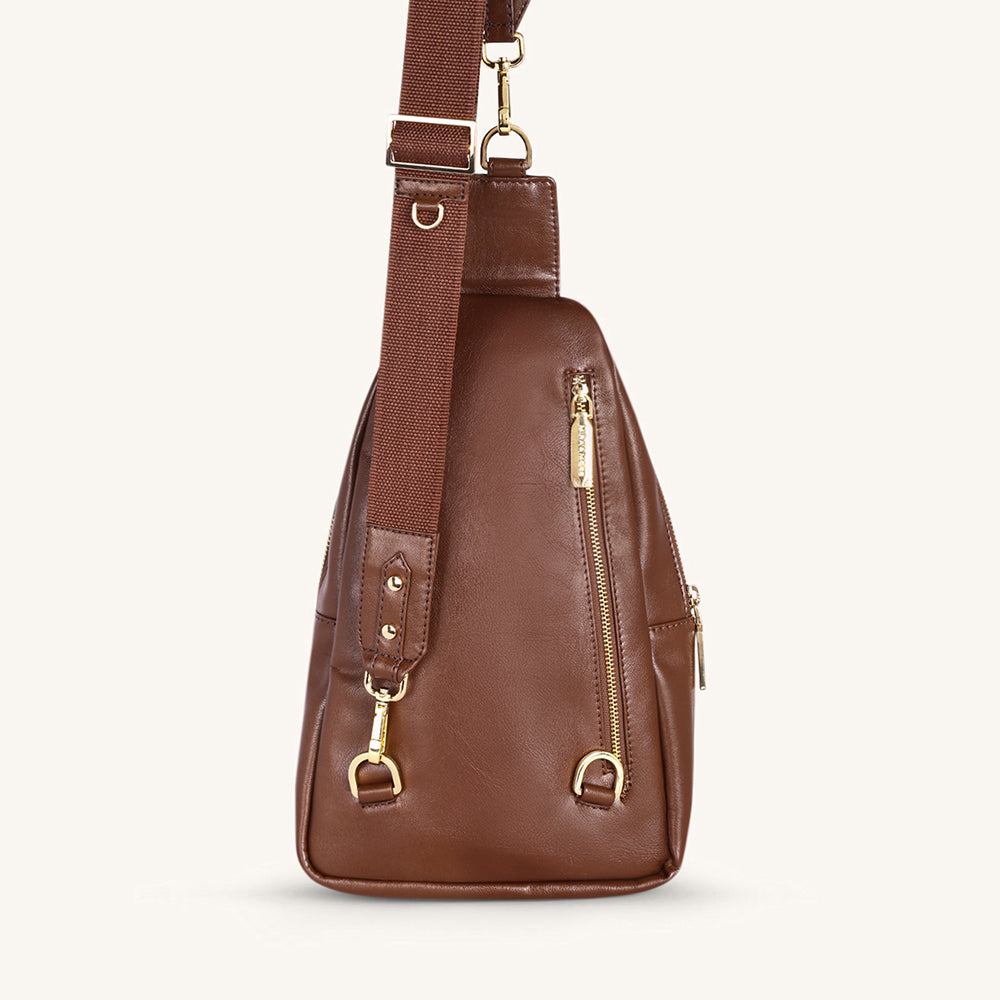 Mira & Moss Hayley Fanny Bag - Shiny Chocolate Brown